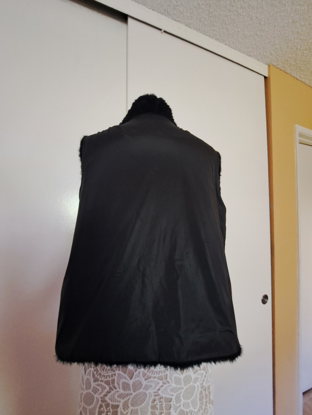 Black Faux Fur Vest - Women Jackets & Coats - Picture 8 of 9